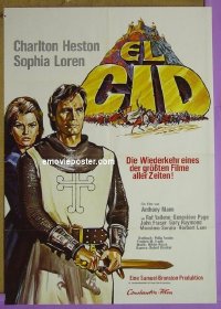 t604 EL CID #1 German movie poster R76 Charlton Heston, Sophia Loren