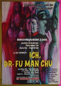 f070 FACE OF FU MANCHU German movie poster'65 Christopher Lee
