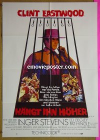 #8381 HANG 'EM HIGH German '68 Clint Eastwood, they hung the wrong man, cool art by Kossin!