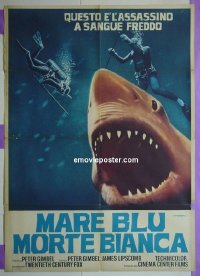 #4621 BLUE WATER, WHITE DEATH red shark Italian 1p 71 jaws!