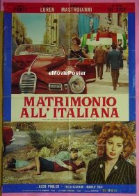 #321 MARRIAGE ITALIAN STYLE Italian 27x38 pbusta R1965 de Sica's Matrimonio all'Italiana, Loren!