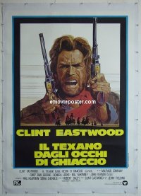 #2031 OUTLAW JOSEY WALES Italian 1p R70s Clint Eastwood is an army of one, cool double-fisted art!