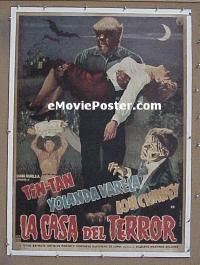 #469 HOUSE OF TERROR linen Mexican poster '60 