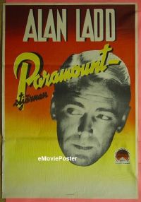 #225 ALAN LADD Swedish personality poster 40s 
