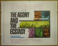 #6013 AGONY & THE ECSTASY 1/2sh '65 Heston 