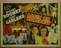z057 BABES ON BROADWAY half-sheet movie poster '41 Mickey Rooney, Garland