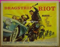 z002 DRAGSTRIP RIOT half-sheet movie poster '58 classic biker movie!