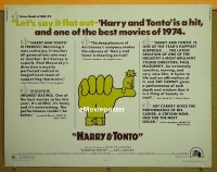 #121 HARRY & TONTO 1/2sh '74 Carney, Burstyn 