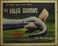 h133 KILLER SHREWS half-sheet movie poster '59 classic horror image!