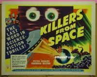 #627 KILLERS FROM SPACE style A 1/2sh '54 