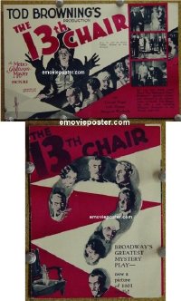 #2526 13TH CHAIR herald '29 Tod Browning 