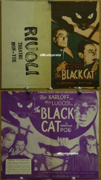#002 BLACK CAT herald '34 Karloff, Lugosi 