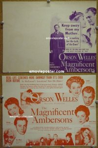 #2548 MAGNIFICENT AMBERSONS herald '42 Welles 
