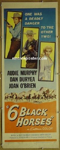 #6433 6 BLACK HORSES insert '62 Audie Murphy 