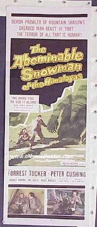 a016 ABOMINABLE SNOWMAN OF THE HIMALAYAS insert movie poster '57
