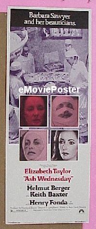 a050 ASH WEDNESDAY insert movie poster '73 Elizabeth Taylor