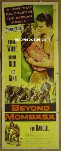 a084 BEYOND MOMBASA insert movie poster '57 Cornel Wilde