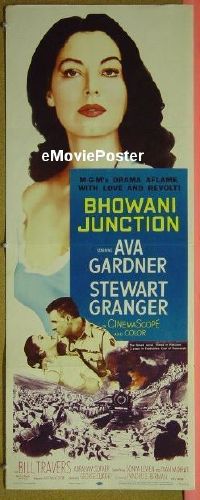 a086 BHOWANI JUNCTION insert movie poster '55 Ava Gardner, Granger
