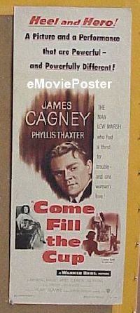 #126 COME FILL THE CUP insert '51 Cagney 