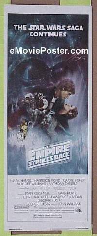 F009 EMPIRE STRIKES BACK insert movie poster '80 George Lucas