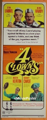 #296 4 CLOWNS insert '70 Laurel & Hardy 
