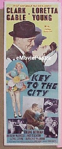 #244 KEY TO THE CITY insert '50 Clark Gable 
