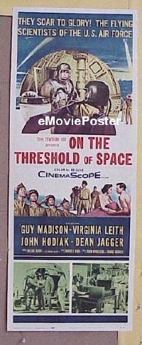 h095 ON THE THRESHOLD OF SPACE insert movie poster '56 US Air Force!