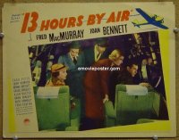 #1370 13 HOURS BY AIR lobby card '36 MacMurray,Bennett