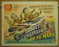 #9023 ABBOTT & COSTELLO GO TO MARS Title Lobby Card '53