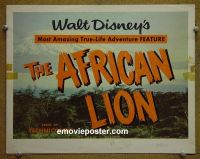 #9044 AFRICAN LION Title Lobby Card '55 Walt Disney, jungle
