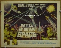 Y029 BATTLE IN OUTER SPACE title lobby card '60 Toho, sci-fi!