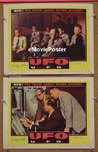 #415 UFO 2 LCs '56 flying saucer sci-fi! 