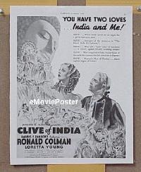 #141 CLIVE OF INDIA ad '35 Ronald Colman 