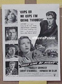 #170 THEY LIVE BY NIGHT ad '48 Nicholas Ray 