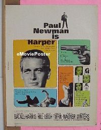 #067 HARPER 30x40 '66 Newman, Bacall 