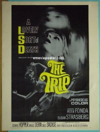 #2250 TRIP 30x40 '68 Peter Fonda, LSD, wild! 
