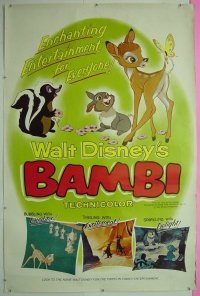#195 BAMBI 40x60 R66 Walt Disney 