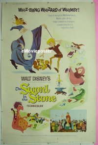 #240 SWORD IN THE STONE 40x60 '64 Disney 