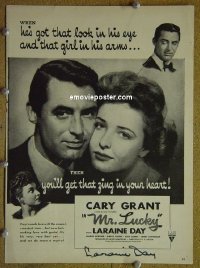 #158 MR LUCKY ad '43 Cary Grant 