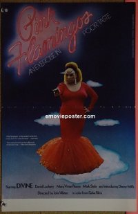 #9101 PINK FLAMINGOS 11x17 '72 Divine, Mink Stole, John Waters' classic exercise in poor taste!