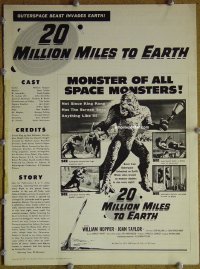 20 MILLION MILES TO EARTH pressbook