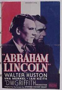 ABRAHAM LINCOLN ('30) R37 pressbook