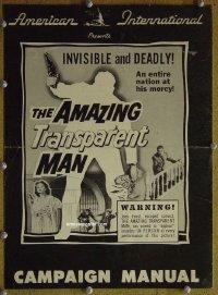 g029 AMAZING TRANSPARENT MAN vintage movie pressbook '59 Marguerite Chapman