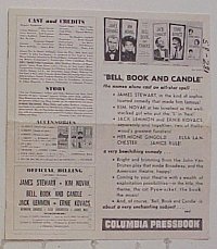 #A095 BELL, BOOK & CANDLE pressbook '58 Stewart