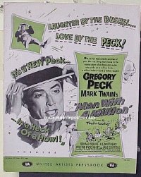 #A536 MAN WITH A MILLION pressbook '54 Greogry Peck