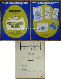 #1353 $1,000,000 DUCK pressbook '71 Disney 