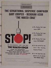 #A595 NAKED EDGE pressbook '61 Gary Cooper, Kerr