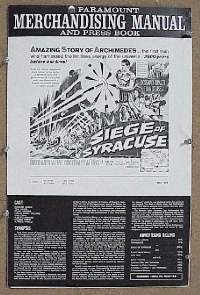 #A754 SIEGE OF SYRACUSE pressbook '62 Brazzi, Louise