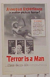 #A839 TERROR IS A MAN pressbook '59 Lederer, Thyssen