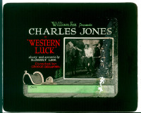 #116 WESTERN LUCK glass slide '24 Buck Jones 